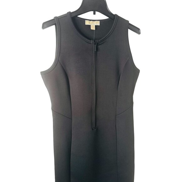 NWT Michael Kors10 Sleeveless Black Dress Zip-Up Stretchy - Picture 2 of 11